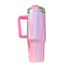 Shimmer 40oz Tumbler Cup Holder Friendly Pink, White, Blue, Hot Pink, Purple