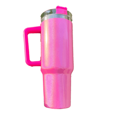 Shimmer 40oz Tumbler Cup Holder Friendly Pink, White, Blue, Hot Pink, Purple