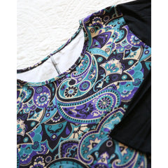 Paisley Long Sleeve Dress with Pockets