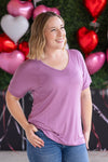 Pink V Neck Bamboo T-shirt Michelle Mae