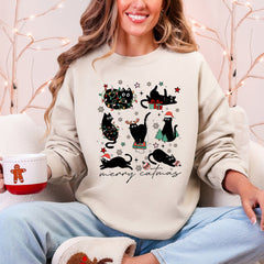 Merry Catmas, Christmas, Cat Lover, Santa, Pets Sweatshirt