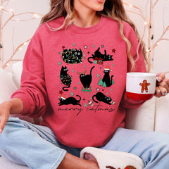 Merry Catmas, Christmas, Cat Lover, Santa, Pets Sweatshirt