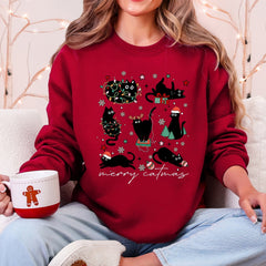 Merry Catmas, Christmas, Cat Lover, Santa, Pets Sweatshirt