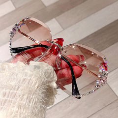 Rhinestone Rimless Sunglasses