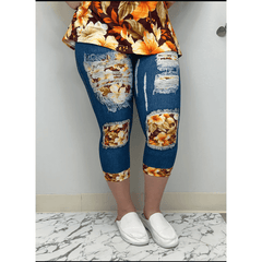 Outfit Golden Hour Flowy Tank Top with capri PeekaBoo Jeans Back Pockets