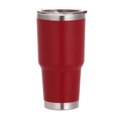 Red Tumblers 30oz with metal straw and cleaning kit.