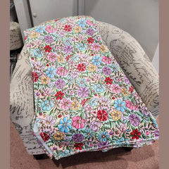 FLORAL PUPPIES- GIANT SHAREABLE THROW BLANKET