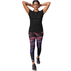 Fire Wave Marble Full Length Leggings with Pockets