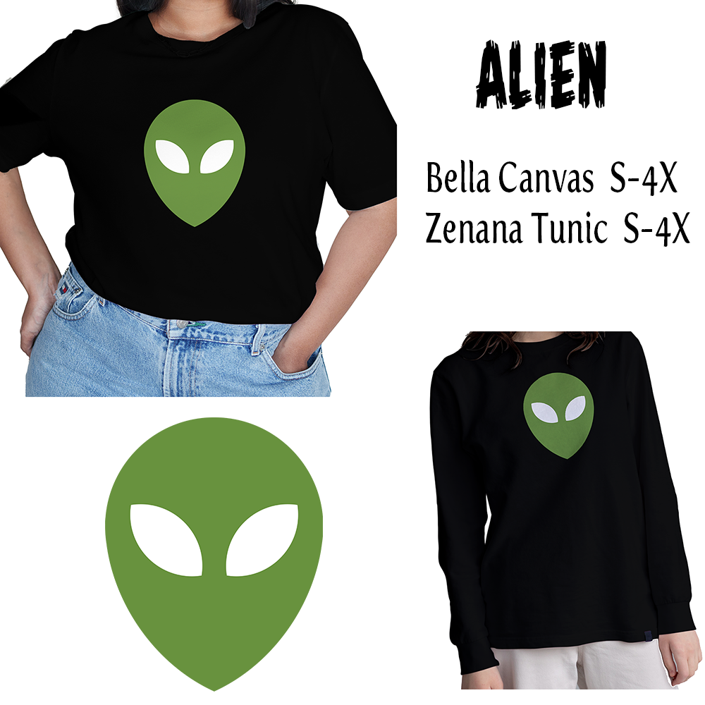 Glow in the Dark Green Alien T-shirt or Tunic