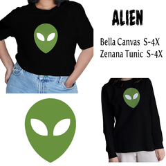 Glow in the Dark Green Alien T-shirt or Tunic