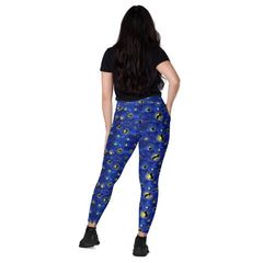 Starry Cat Crossover leggings with pockets