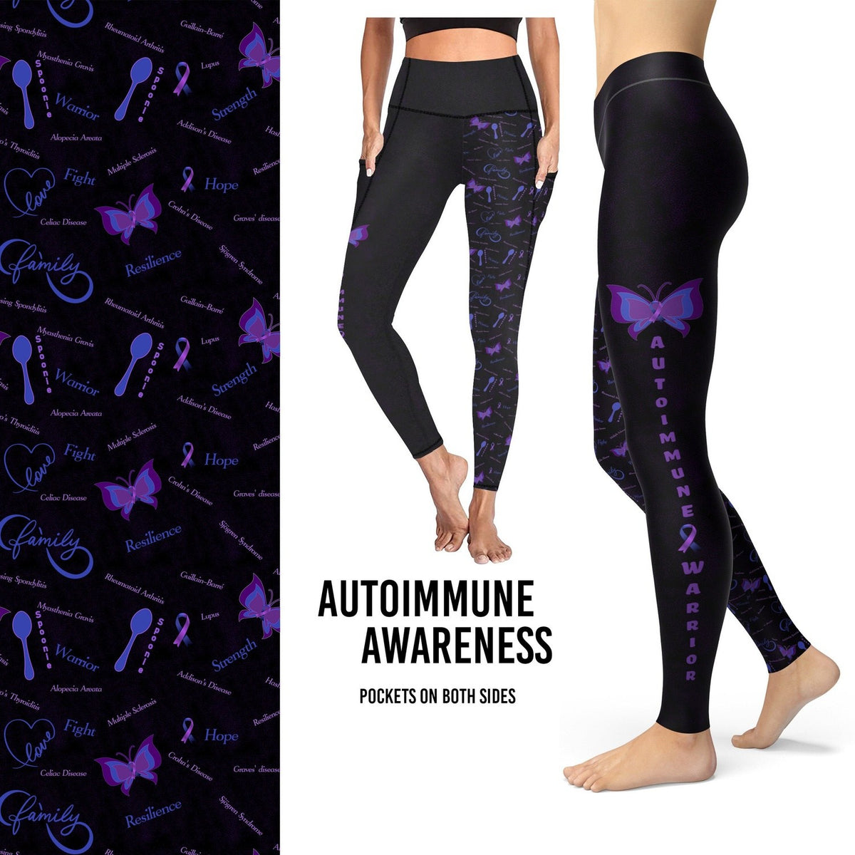 Pre Order Autoimmune Awareness Leggings with Pockets