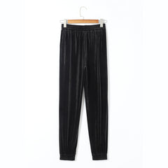 Black Vintage Pocket Velvet Jogger Pants