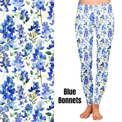 Blue Bonnets Leggings – A Fresh Floral Favorite with Pockets