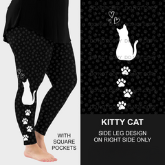 Love Kitty Cat Leggings with Pocket Full Length