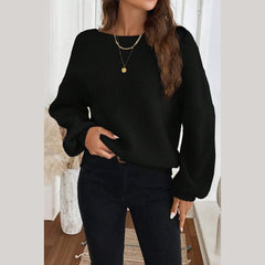 Red Dahlia Ribbed Knit Ribbon Knot Backless Drop Shoulder Sweater