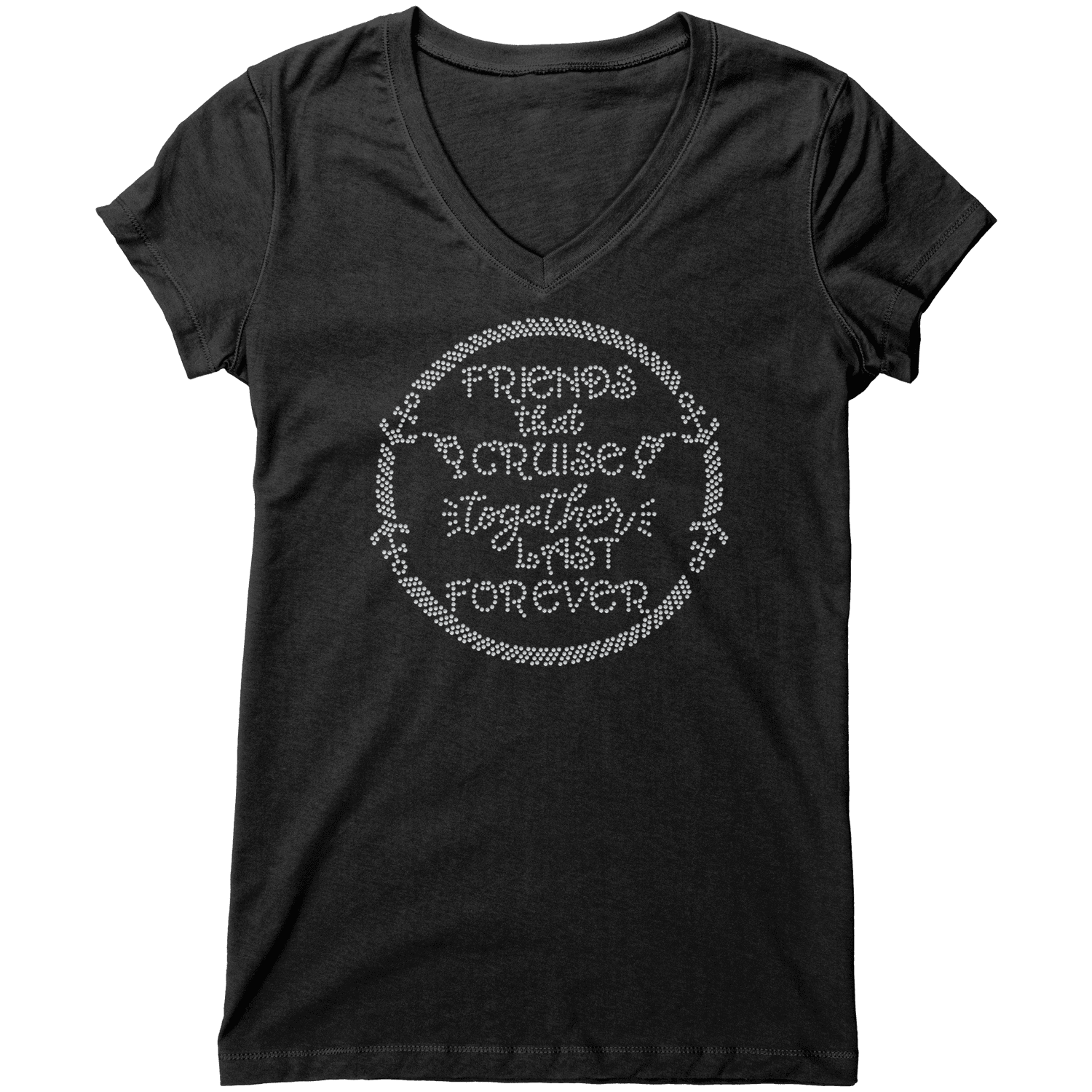 Rhinestone Cruising Tee Shirt Crew Neck, V Neck, Tank Top