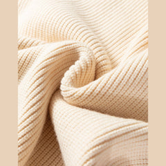 Red Dahlia Ribbed Knit Ribbon Knot Backless Drop Shoulder Sweater