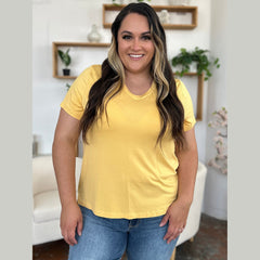 Basic Bae Bamboo Full Size V-Neck High-Low T-Shirt