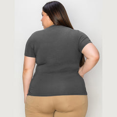 Basic Bae Full Size V-Neck High-Low T-Shirt