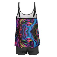 Color Wave Women's Plus Size Tankini