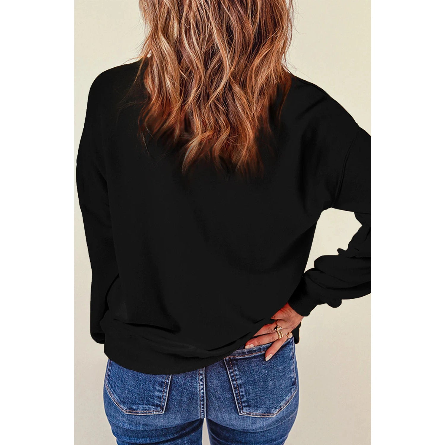 Sequin Black Pumpkin Sweatshirt