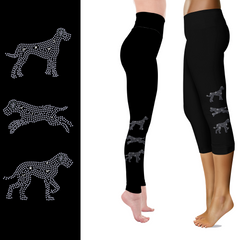 Rhinestone Great Dane Leggings - Full and Capri Natural Ears