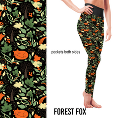 Forest Fox – Woodland Leggings with Pockets