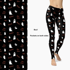 Ghosts with Attitude Full Length Leggings with Pockets