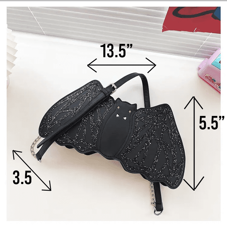 Glitter Bat Halloween Purse Cross Body Bag