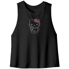 Rhinestone Pretty Kitty Tee Shirt Crew Neck, V Neck, Tank Top