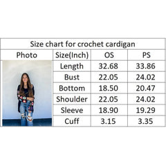 Crochet Knit Cardigan One size and Plus