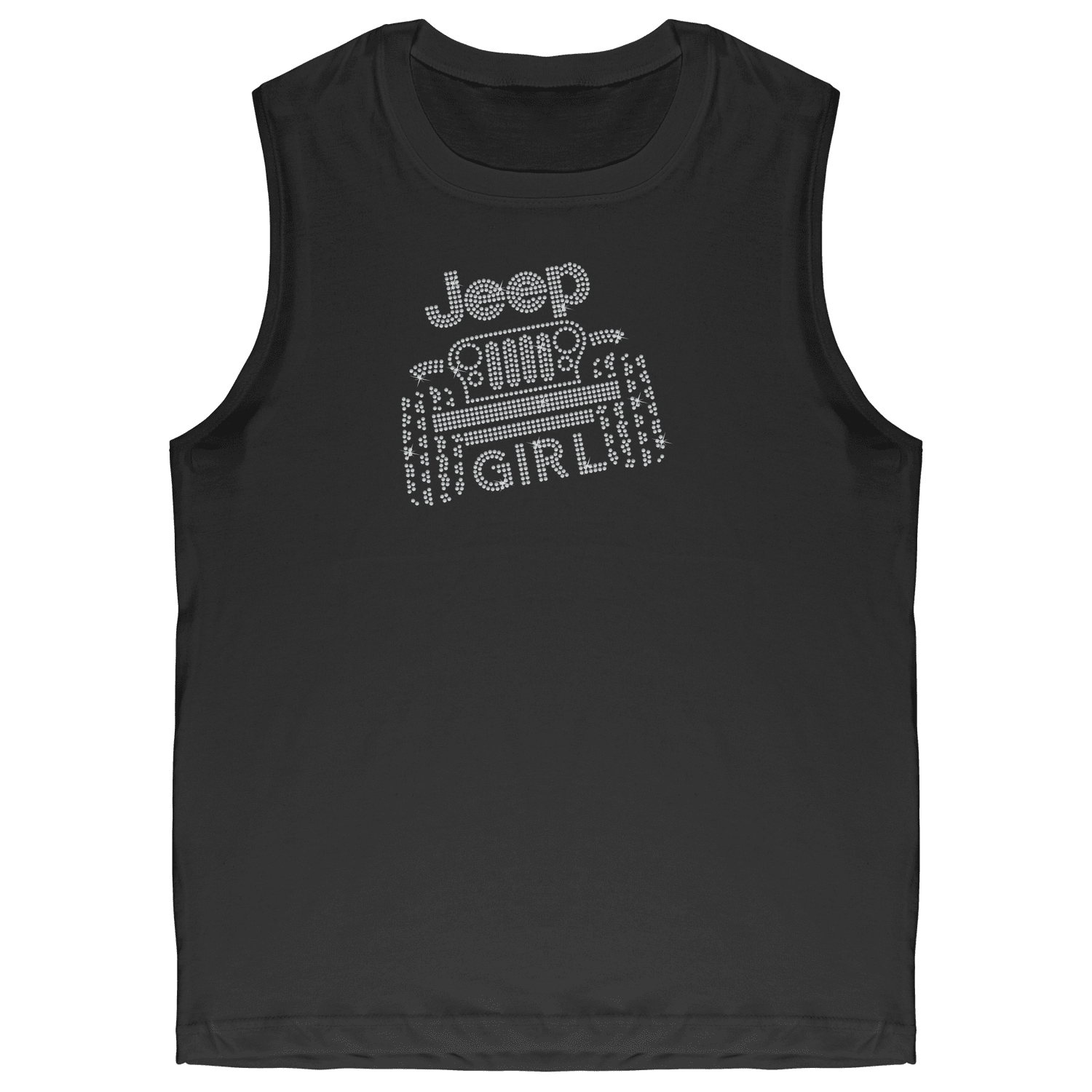 Rhinestone Offroad Jeeper Girl Shirt Crew Neck, V Neck, Tank Top