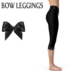 Beautiful Bow Leggings Capri Length Leggings w/ Pockets