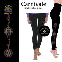 Carnivale Mardi Gras Handmade Leggings with Pockets