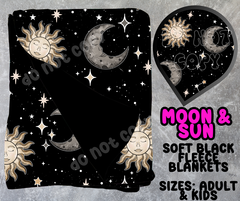 MOON & SUN- SOFT BLACK THROW BLANKET