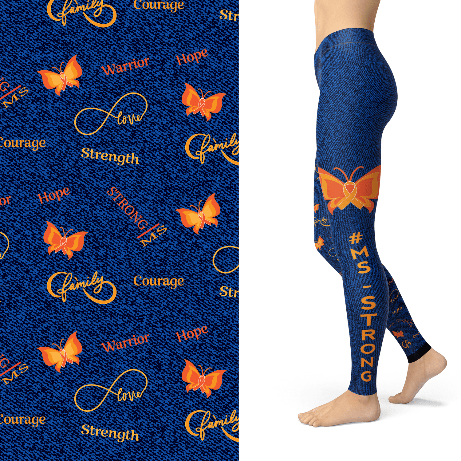 Pre Order MS Strong Awareness Leggings with Pockets in Blue or Black