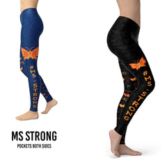 Pre Order MS Strong Awareness Leggings with Pockets in Blue or Black