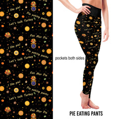 Pie Eating Pants – Thanksgiving Leggings with Pockets - Pre-Order