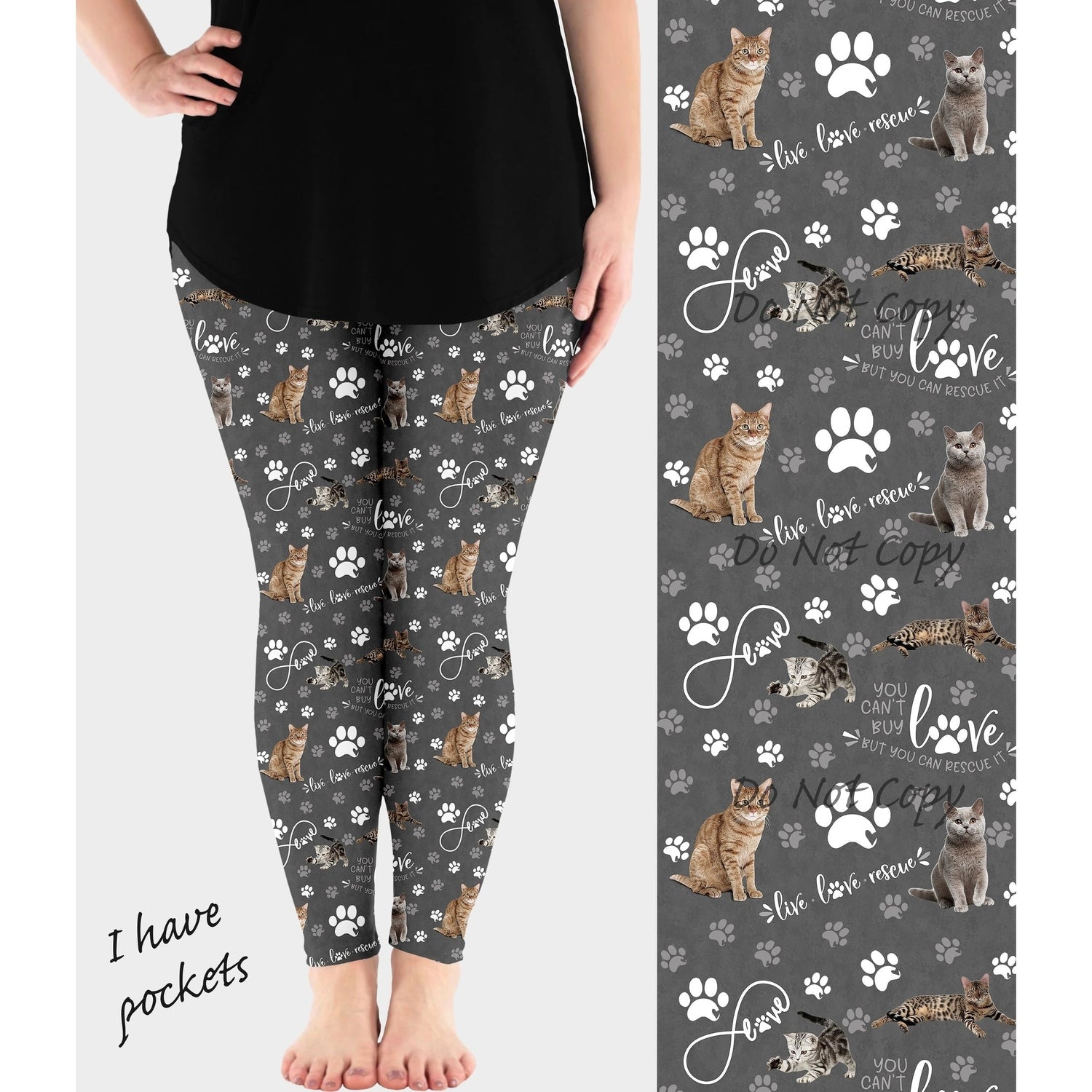 Rescue Cats Leggings w/ Pockets