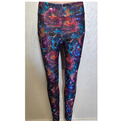Midnight Peony Luxe Leggings with Pockets