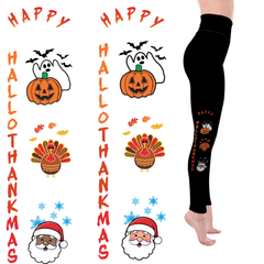 Happy HalloThanksMas Leggings with Pockets