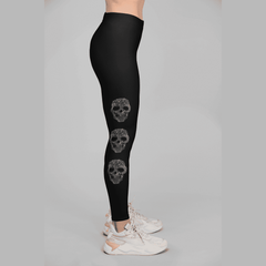 Rhinestone Fancy Skull Leggings Full Pockets