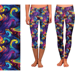 Painted Swirls Full Leggings and Capris with Pockets