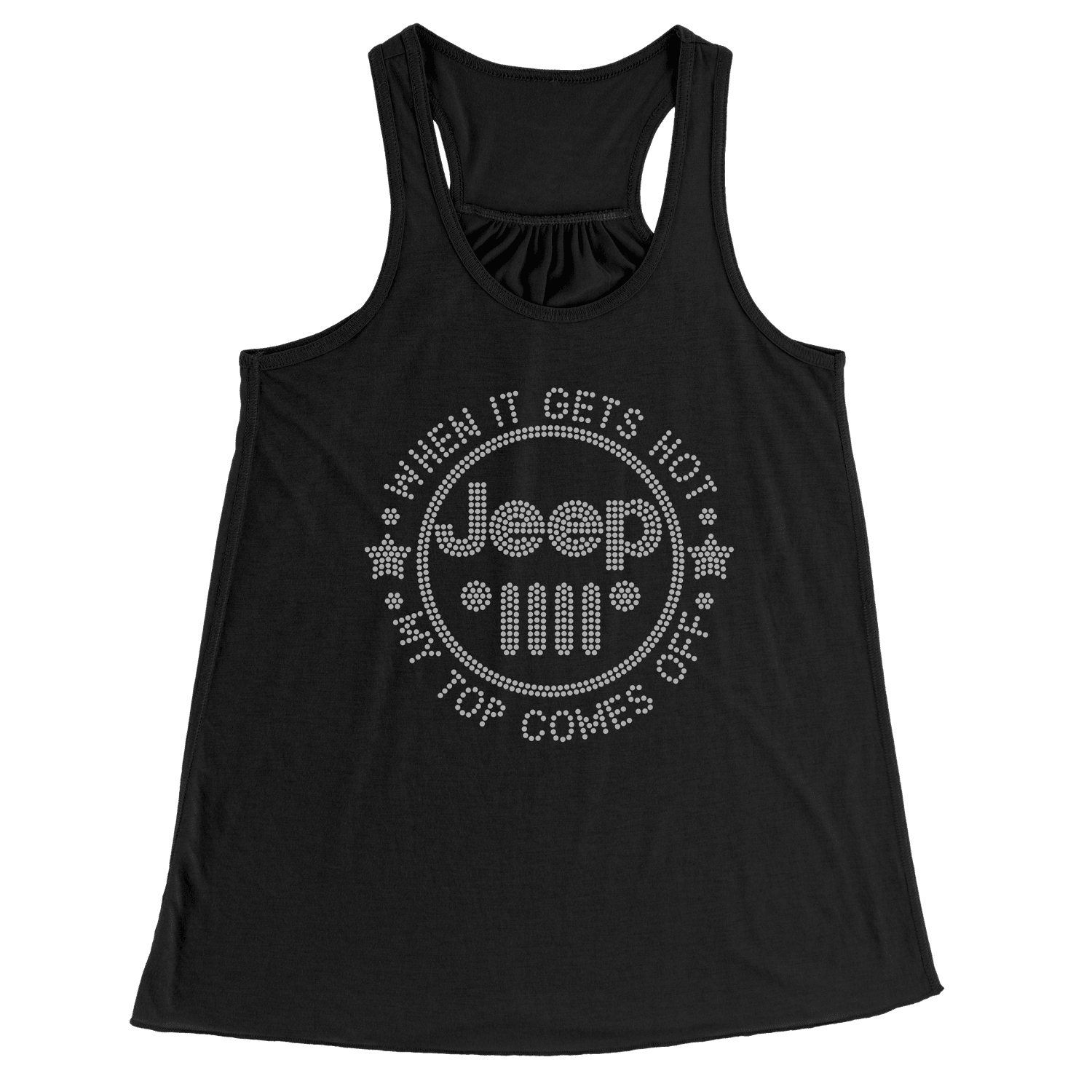 Topless Rhinestone Offroad Grill Tee Shirt Crew Neck, V Neck, Tank Top