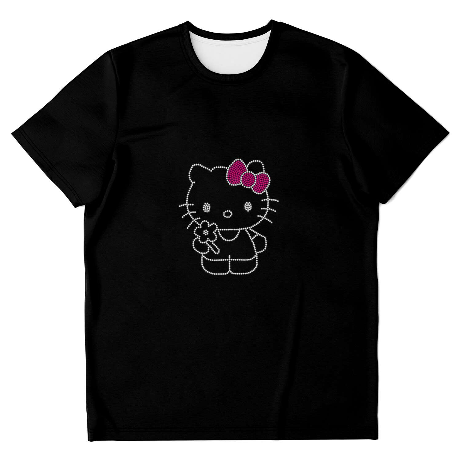 Rhinestone Pretty Kitty Tee Shirt Crew Neck, V Neck, Tank Top