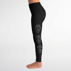 Rhinestone Fancy Skull Leggings Full Pockets