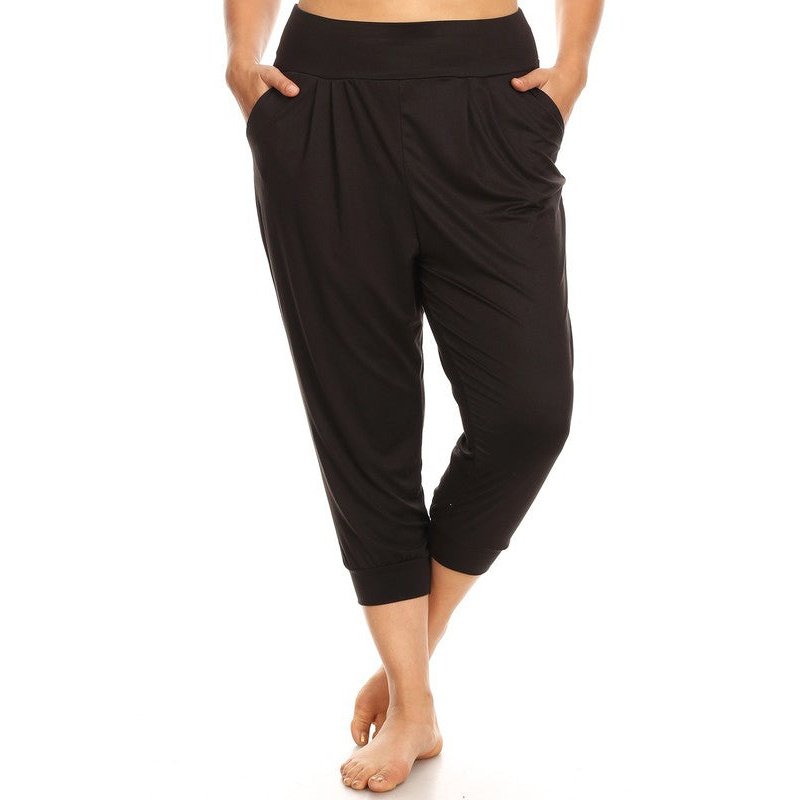 Black Yoga Waist Capri Jogger