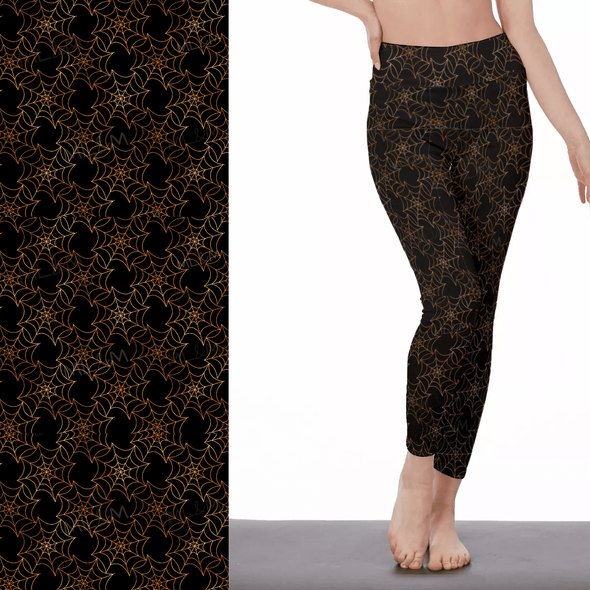 Copper Web Full Length Leggings with Pockets
