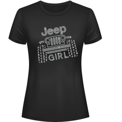 Jeeper Girl Rhinestone Tee Black, Short or Long Sleeve 1